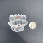 Flower Crown Cutie Raccoon Sticker