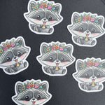 Flower Crown Cutie Raccoon Sticker