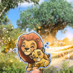 Lion Hug Vinyl Sticker