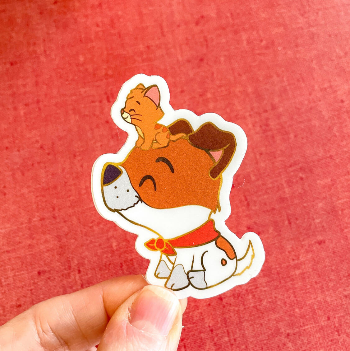 Cutie Dodger and Oliver Vinyl Sticker